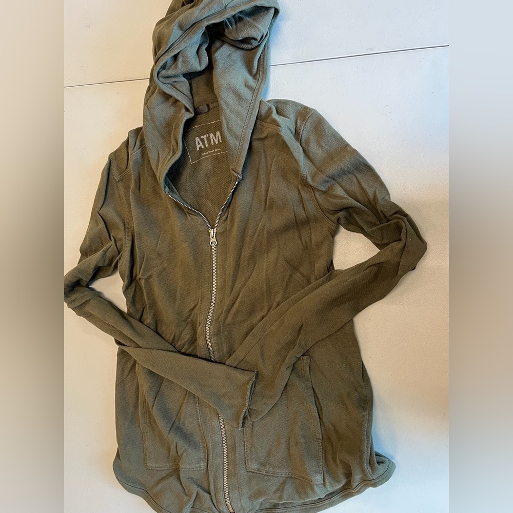 ATM Anthony Thomas Melillo Green Utility Jacket with Hood